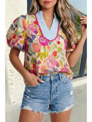 The Rose Bubble Sleeve Top