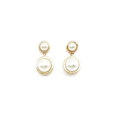 The Tub  Gold Pearl Earrings