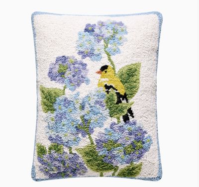 Hydrangea Bird Hook Pillow