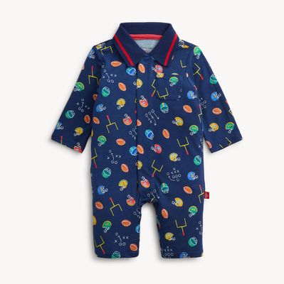 Magnetic Me™ First Down LS Polo Romper