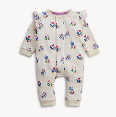 Magnetic Me™ Floral Ivory French Terry Baby Romper