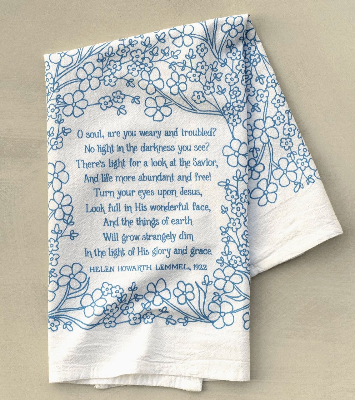 Hymn Tea Towel, Color: Turn Your Eyes Upon Jesus