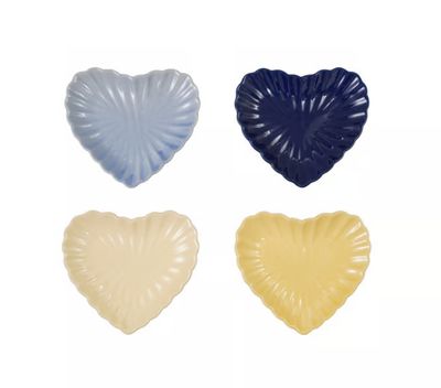 Stoneware Fluted Heart Shaped Plate