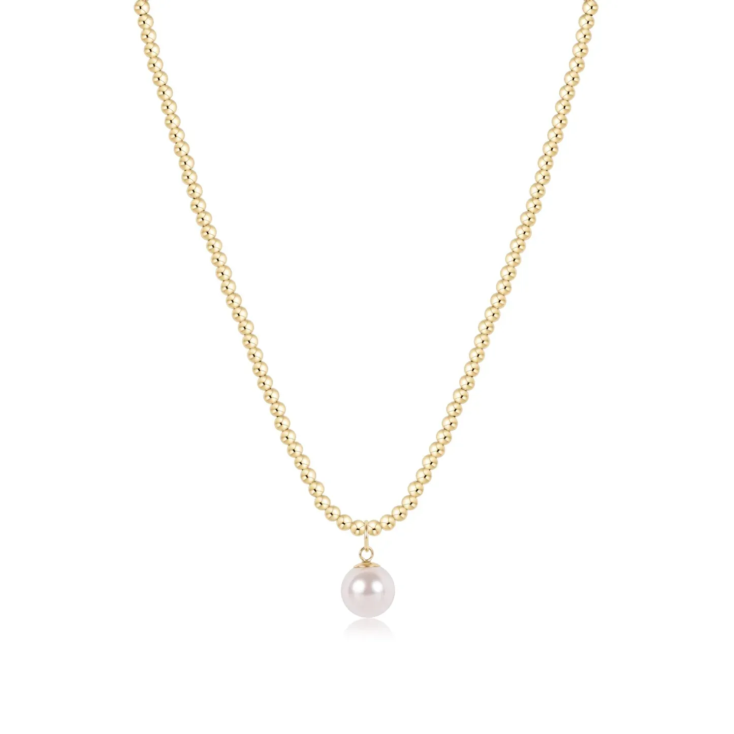 Enewton 17" Choker Beaded Classic Gold 3mm Classic Pearl 10mm Charm