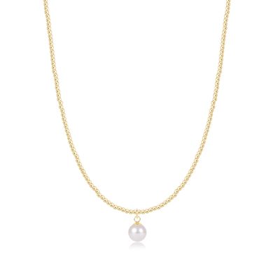 Enewton 15" Choker Beaded Classic Gold 2mm Classic Pearl 8mm Charm