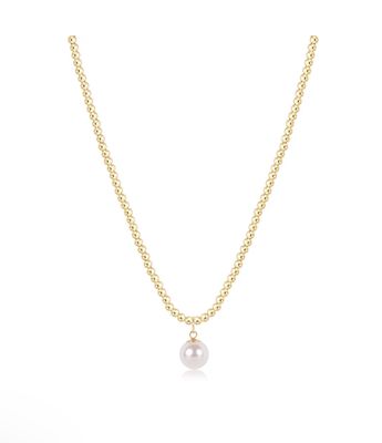 Enewton 15" Choker Beaded Classic Gold 3mm Classic Pearl 10mm Charm