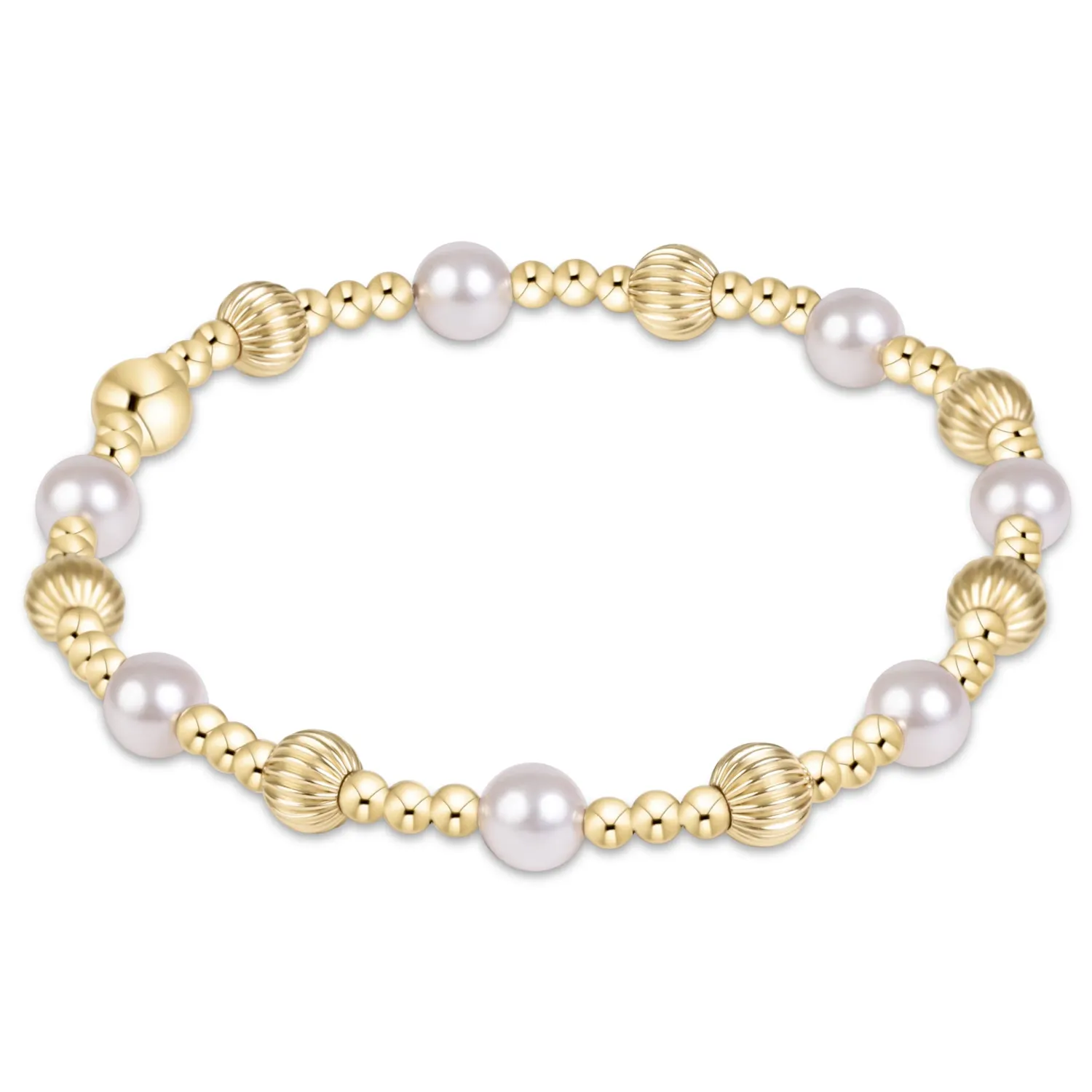 Enewton Dignity Sincerity Gold 5mm Bracelet Pearl