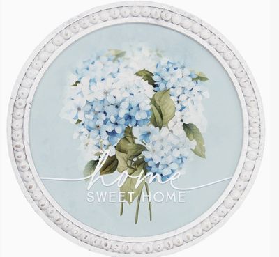 Home Sweet Hydrangea Circle Wall Plaque