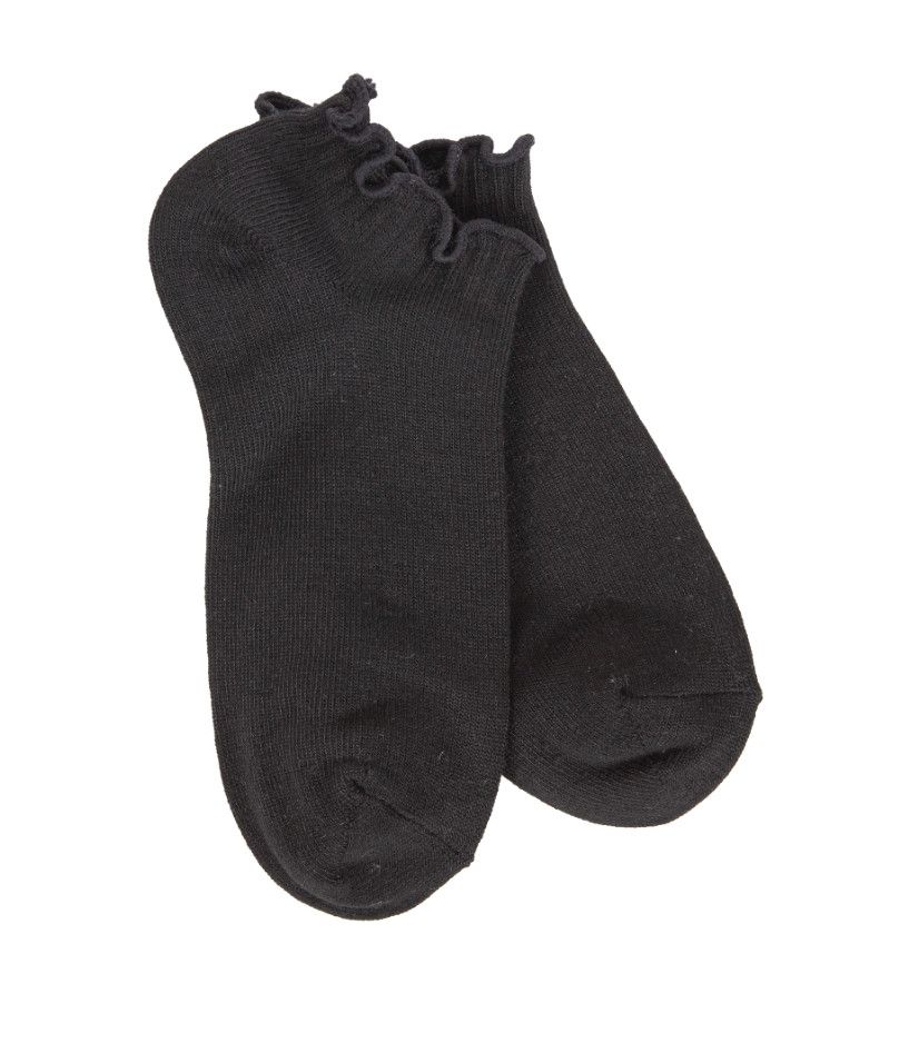 Low Ruffle Sock, Color: Black
