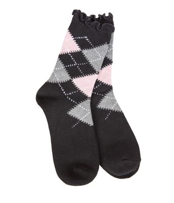 Mini Argyle Ruffle Sock