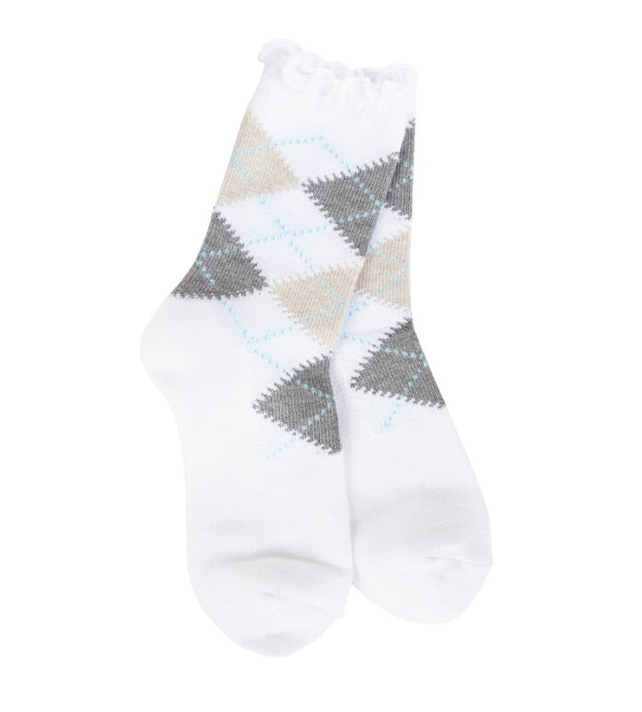 Mini Argyle Ruffle Sock
