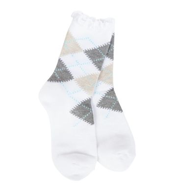 Mini Argyle Ruffle Sock