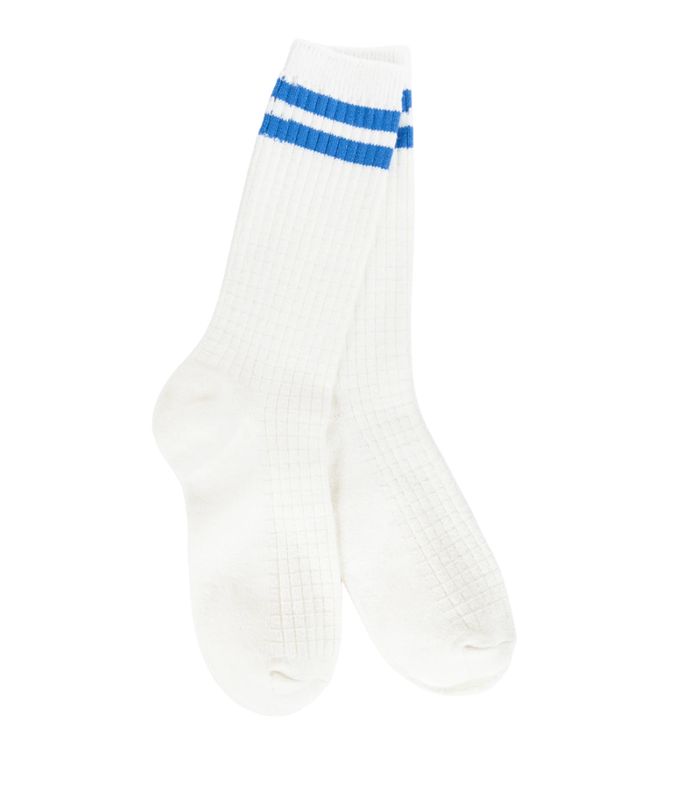 Waffle Stripe Crew Sock