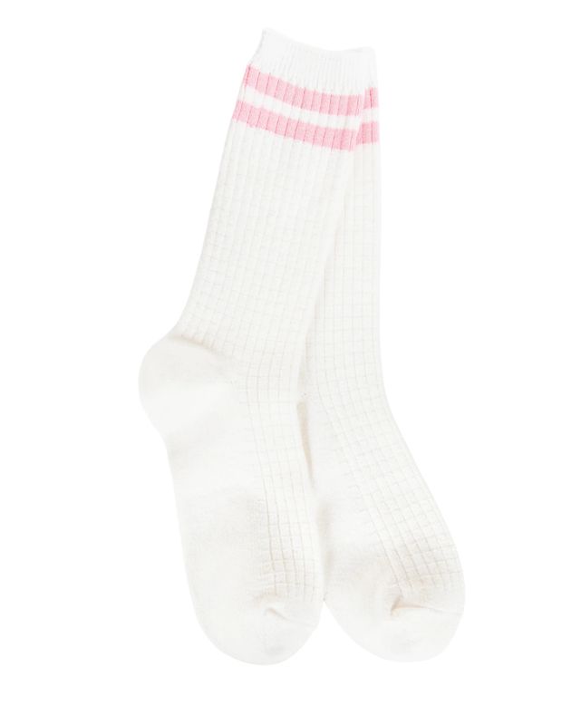 Waffle Stripe Crew Sock