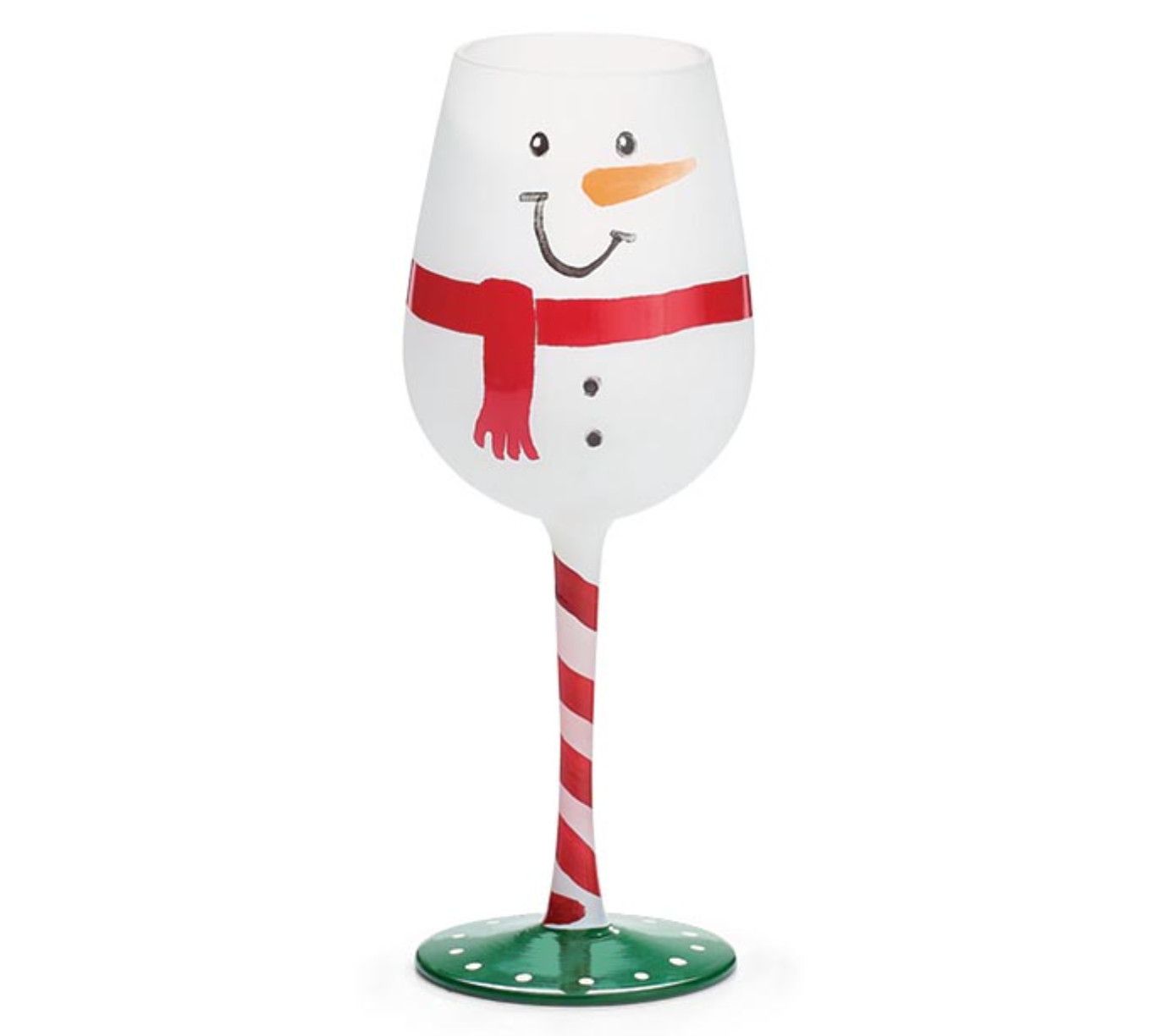 Snowman Stemmed Wine Glass