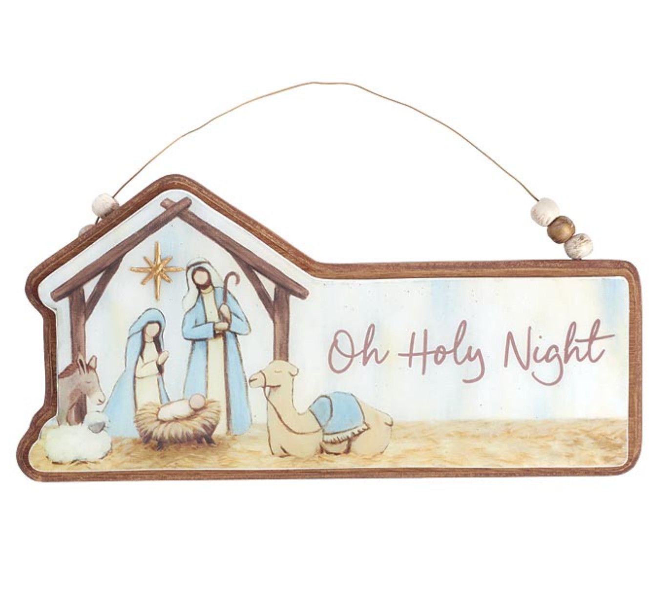 Oh Holy Night Wooden Ornament