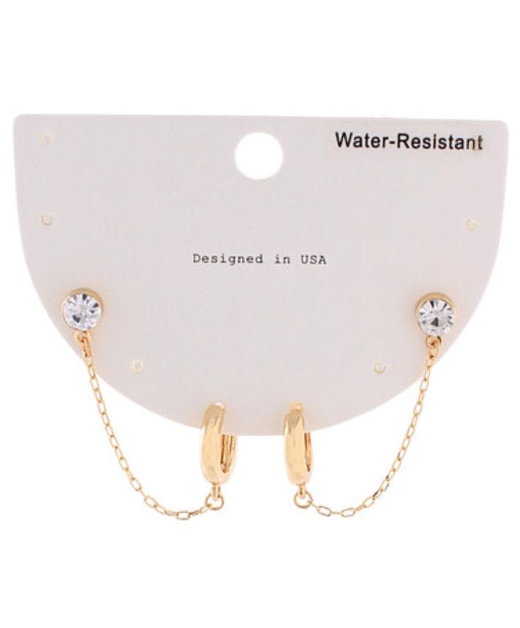 Crystal &amp; Hoop Chain Earrings