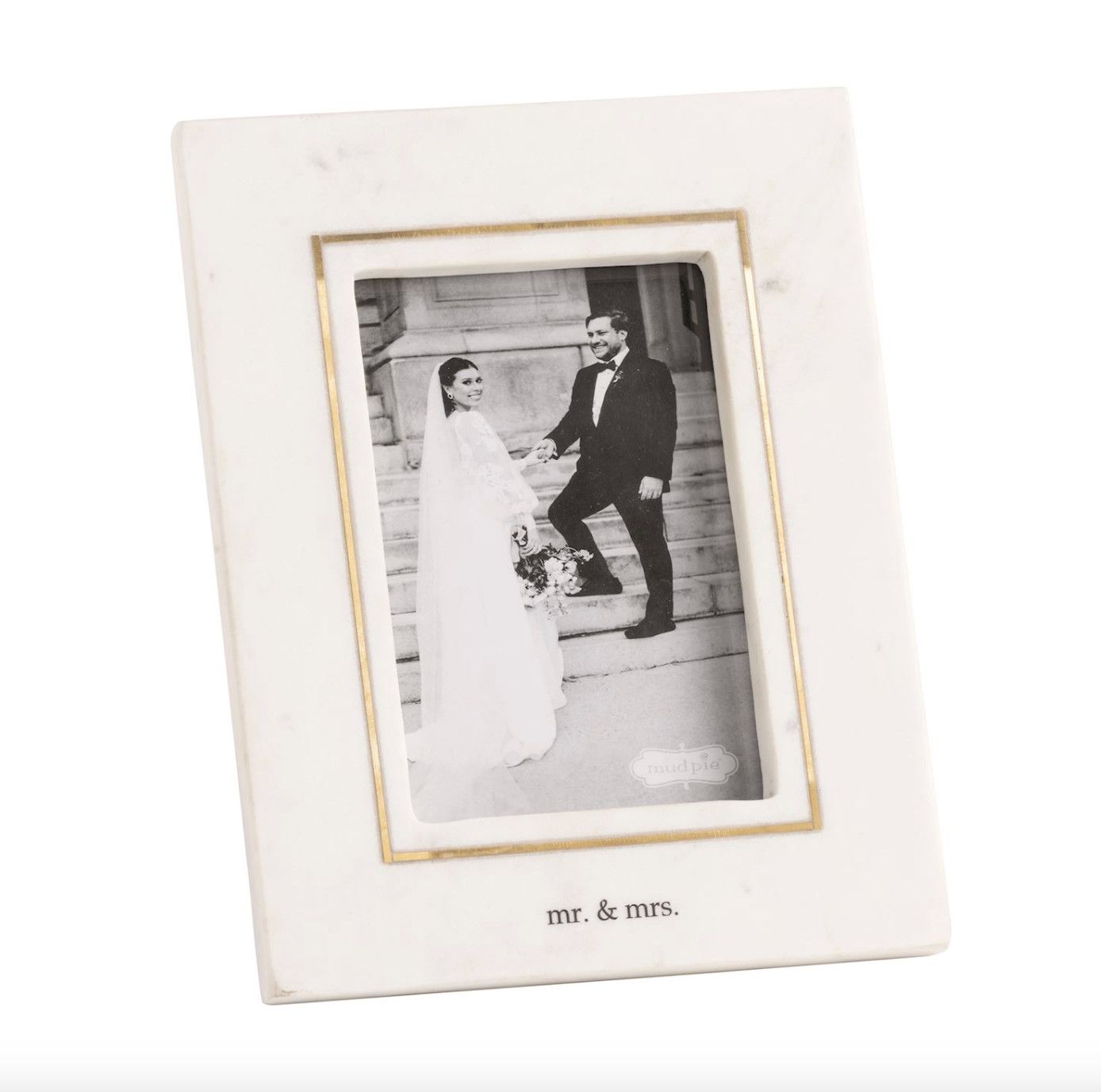 4x6 Gold Outline Marble Mr &amp; Mrs Frame