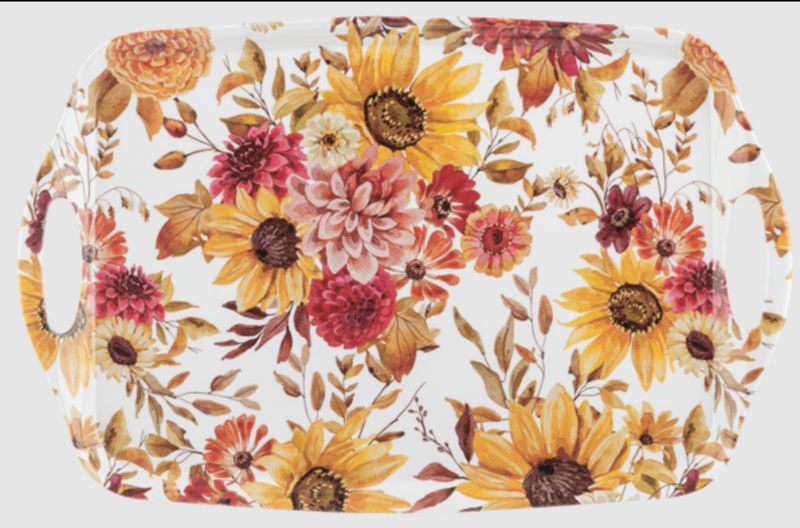 Melamine Fall Floral Serving Tray