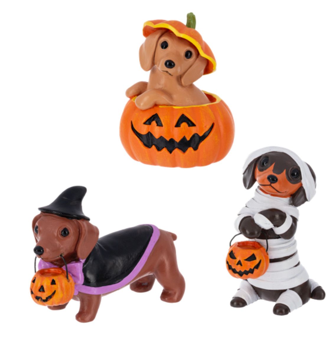 Hallo-Weenies Dog Figurine | Pumpkin