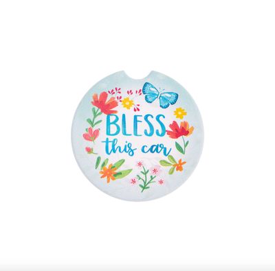 Bless This Car Car Coaster