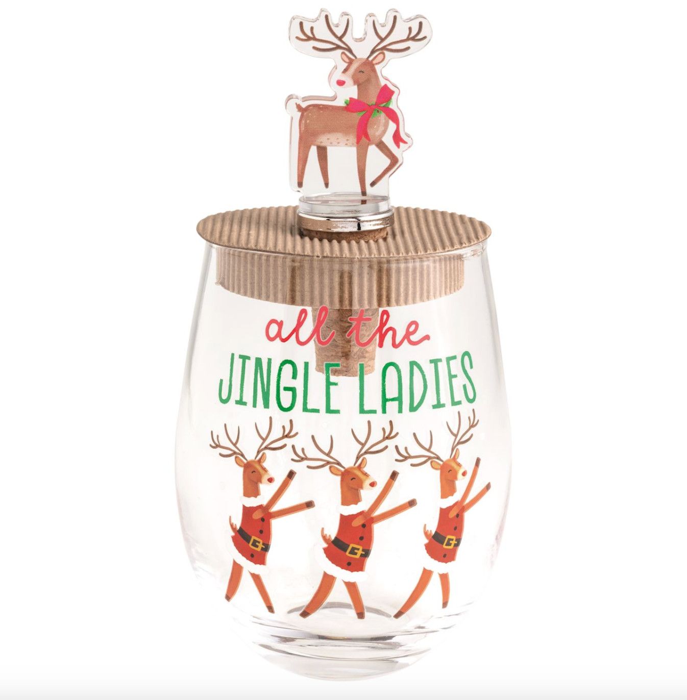 Jingle Ladies Wine Glass
