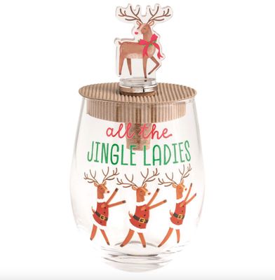 Jingle Ladies Wine Glass