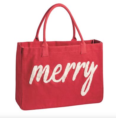 Holiday Boucle Tote | Red Merry