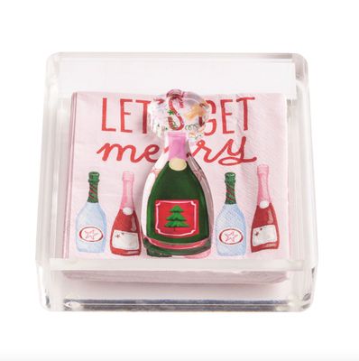 Acrylic Napkin Caddy Set | Let's Get Merry