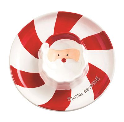 Santa Sectioned Christmas Dish