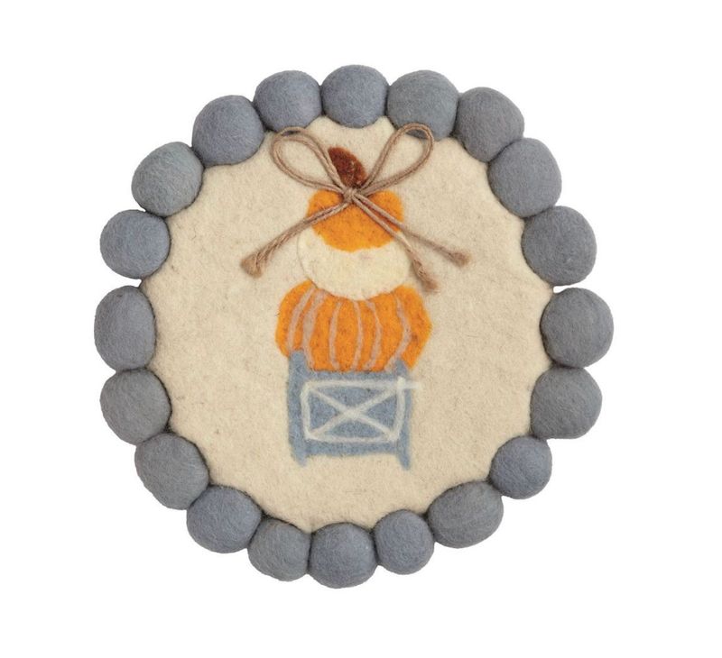 Felted Wool Trivet | Three Pumpkin Topiary