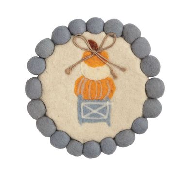 Felted Wool Trivet | Three Pumpkin Topiary
