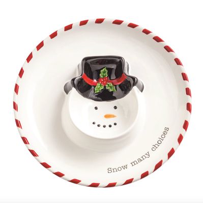 Snowman Sectioned Christmas Dish