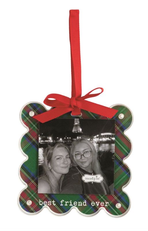 Tartan Photo Ornament | Best Friend