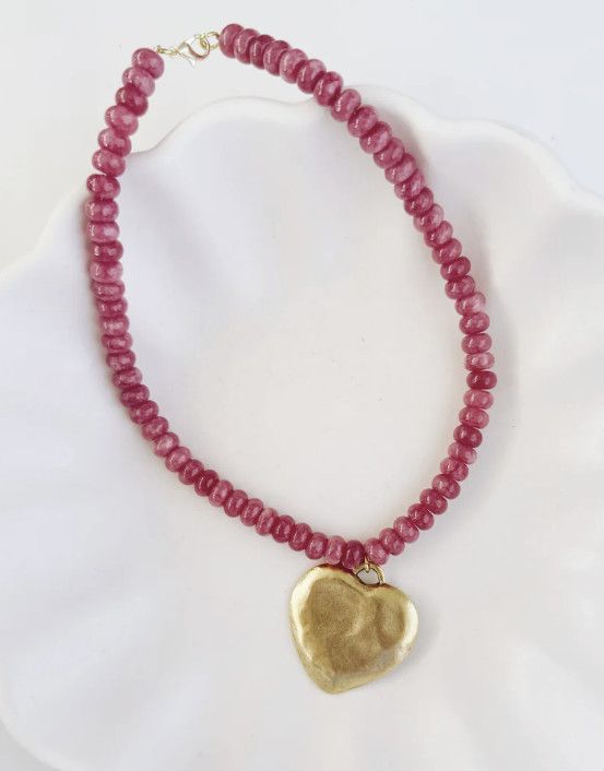 Pop of Pink Heart Necklace