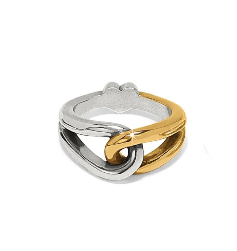 Interlok Curve Two Tone Ring, Size: 7