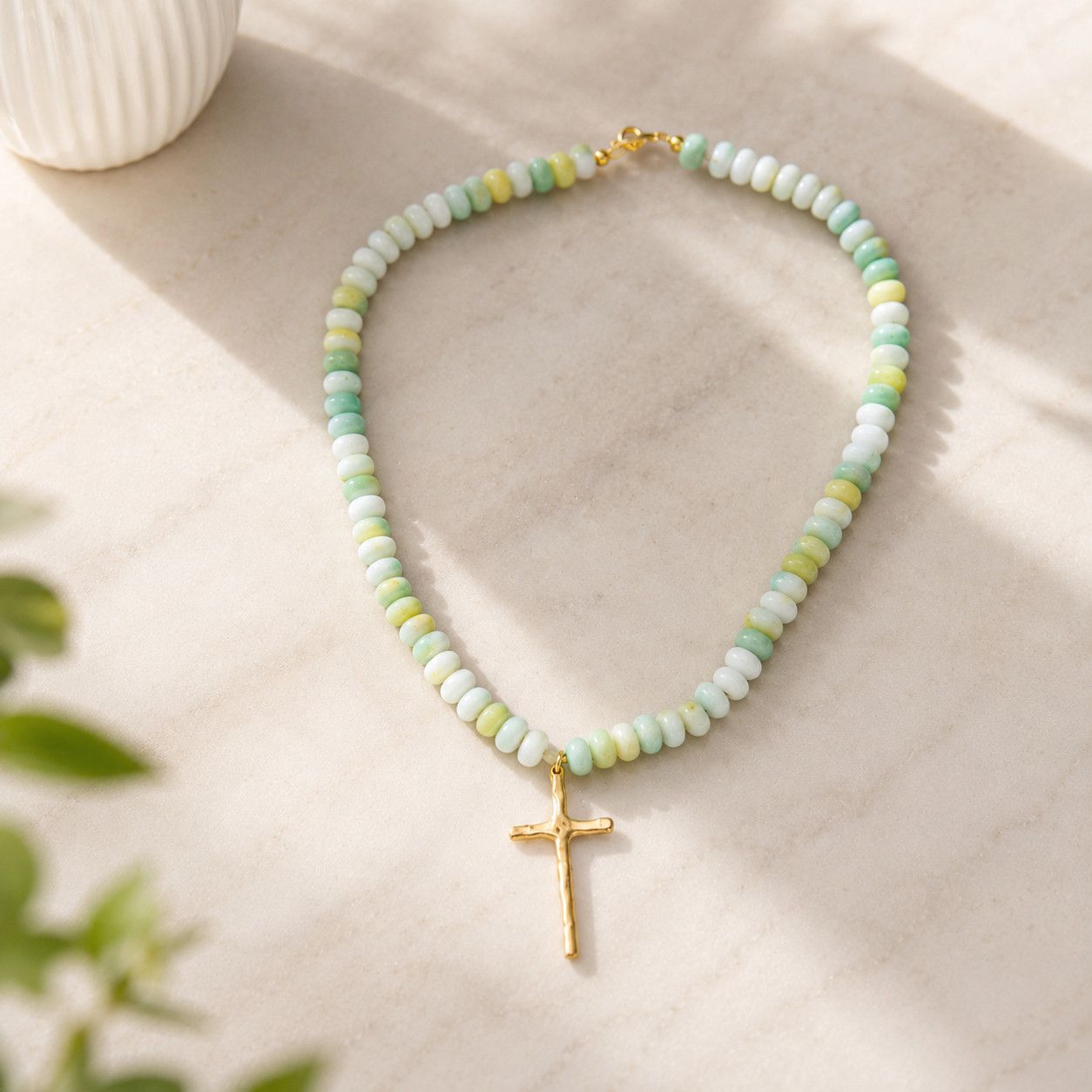 The Lemon-Lime Cross Necklace