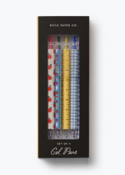 Rifle Paper Schoolhouse Gel Pen Set of 4