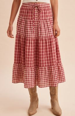 The Molly Multi Check Midi Skirt