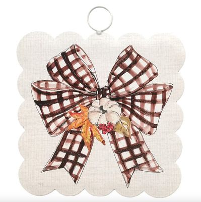 Round Top© Attachment | Mini Beck's Scallop Festive Checked Bow