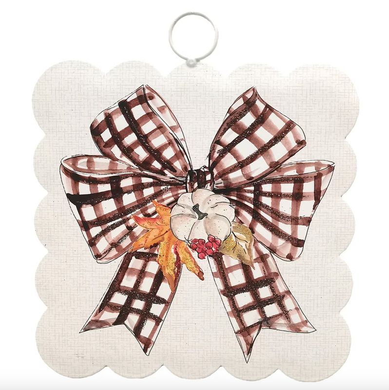 Round Top© Attachment | Mini Beck's Scallop Festive Checked Bow
