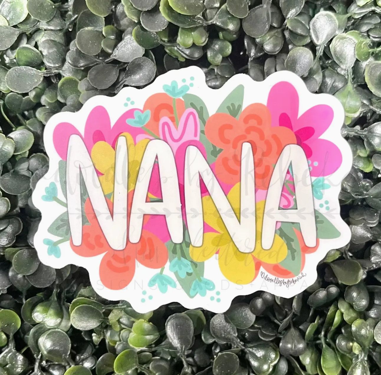 Colorful Flowers Nana Sticker