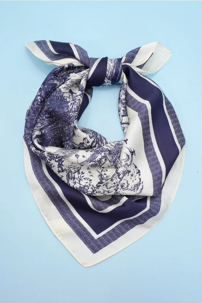 Large Bandana Scarf | Navy Toile