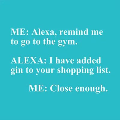 Alexa, Remind Me to go to the Gym Cocktail Napkin