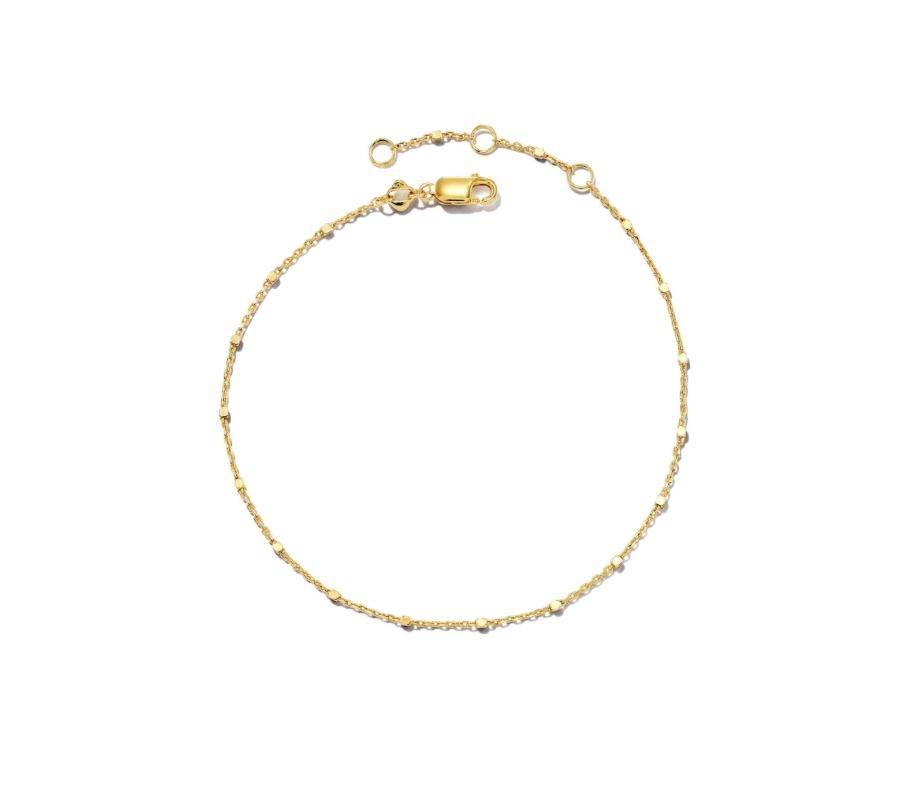 Single Satellite Chain Bracelet in 18k Yellow Gold Vermeil