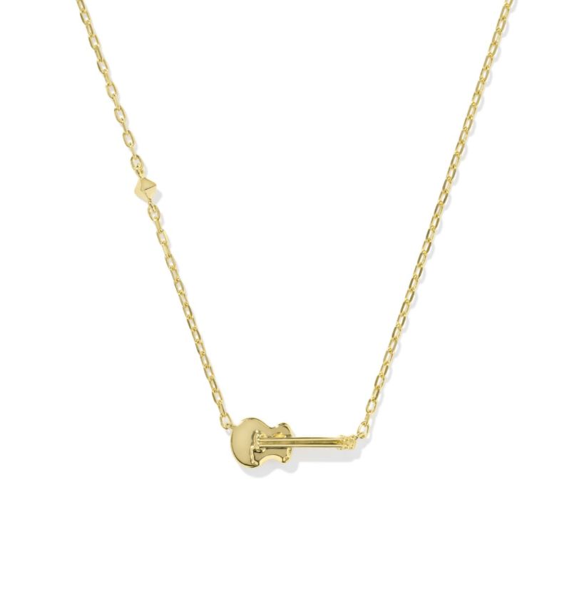 Inline Guitar Pendant Necklace in 18k Gold Vermeil