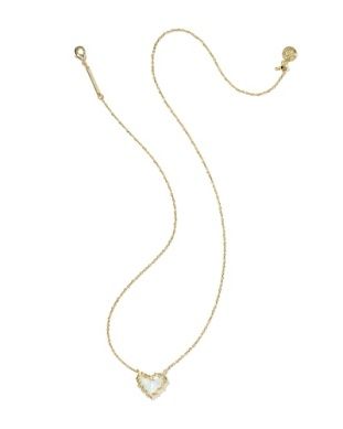 The Dolly Patchwork Ari Heart Necklace Gold White Mix