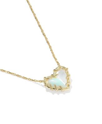 The Dolly Patchwork Ari Heart Necklace Gold White Mix