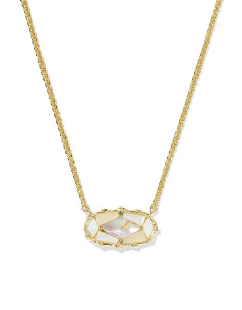 Dolly Patchwork Elisa Necklace in Gold White Mix