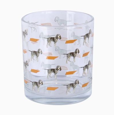 Bluetick Coonhound and Tennessee Repeat Pattern Rocks Glass